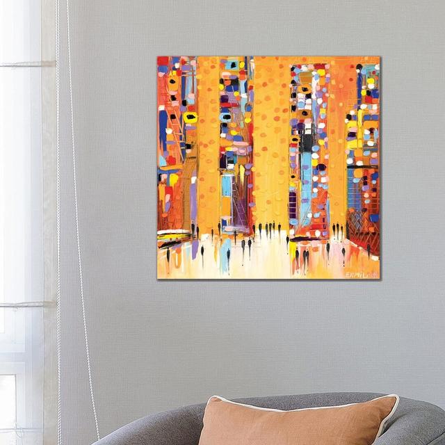 Sunset in the City by Ekaterina Ermilkina - Painting Print on Canvas Ebern Designs Format: Wrapped Canvas, Size: 66.04cm H x 66.04cm W x 3.81cm D on Productcaster.