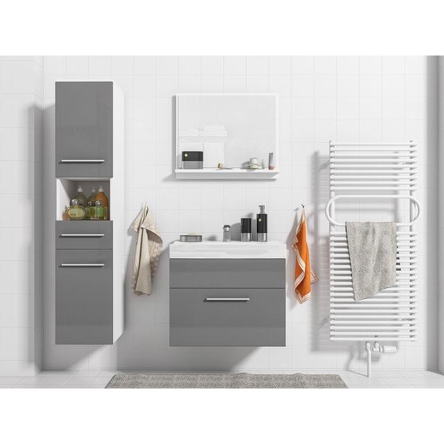 Cuomhouse Wall Bathroom Storage Furniture Set Latitude Run Finish: White/Grey Gloss on Productcaster.