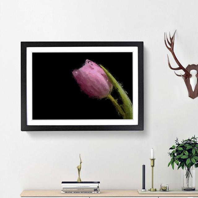 Pale Pink Tulip in Abstract - Picture Frame Painting Print East Urban Home Size: 27cm H x 36cm W x 2cm D, Frame Option: Black Framed on Productcaster.