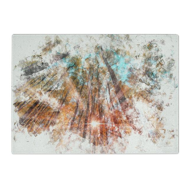 Tempered Glass Light Through the Forest Chopping Board East Urban Home Size: 28.5 cm x 39 cm on Productcaster.