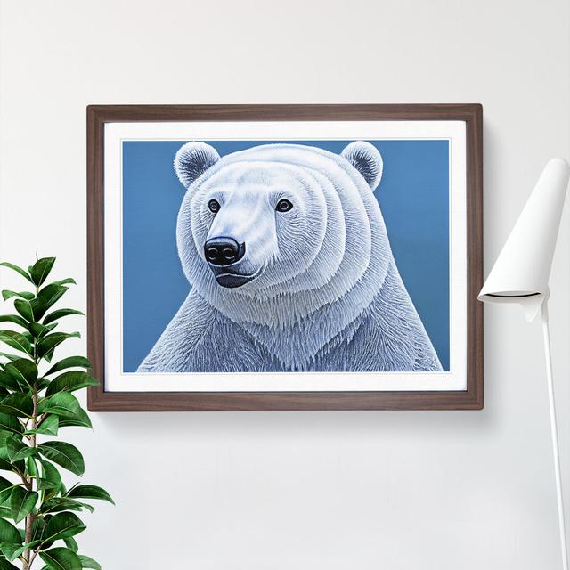 Edgy Polar Bear - Picture Frame Graphic Art 17 Stories Size: 46cm H x 64cm W x 2cm D, Frame Colour: Walnut Frame on Productcaster.