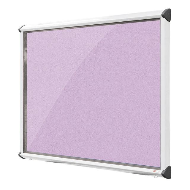 Exterior Wall Mounted Bulletin Board Symple Stuff Size: 105cm H x 101.2cm W, Frame Finish: Green, Colour: Lilac on Productcaster.