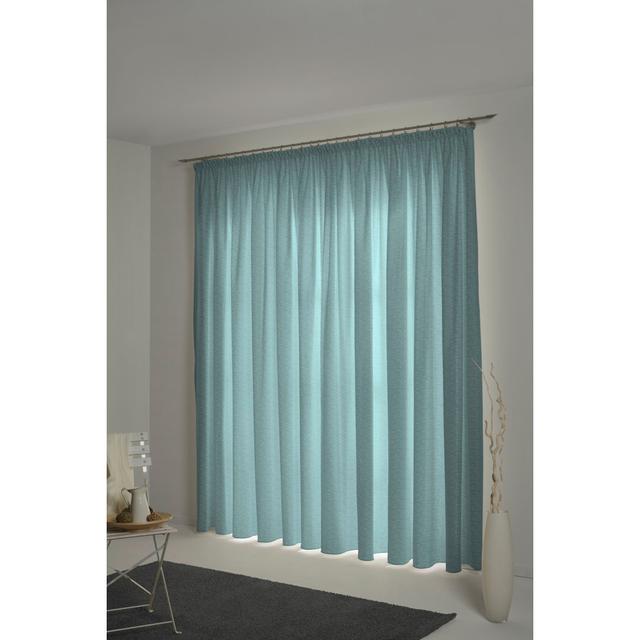 Breedlove Pencil Pleat Room Darkening Curtain Three Posts Colour: Light blue, Panel Size: 245cm H x 132cm W on Productcaster.