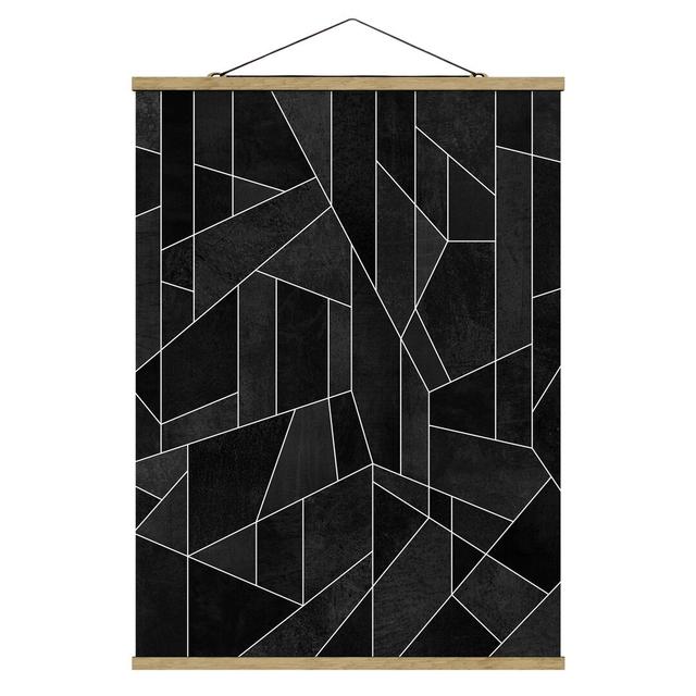 Black White Geometry by Elisabeth Fredriksson - Graphic Art Print Canora Grey Size: 66.4cm H x 50cm W x 0.3cm D on Productcaster.