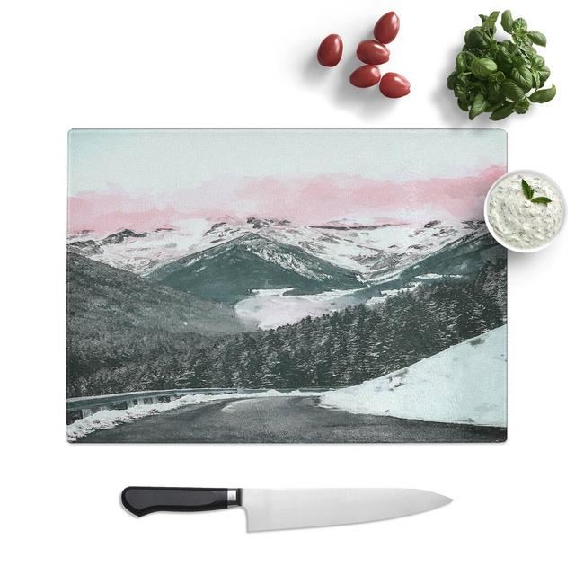 Tempered Glass Sky over the Mountain Chopping Board East Urban Home Size: 39 cm W x 28.5 cm L on Productcaster.