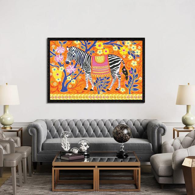 The Glamorous Zebra by Isabelle Brent - Gallery-Wrapped Canvas Giclée on Canvas Langley Street Format: Black Floater Framed, Size: 101.6cm H x 152.4cm on Productcaster.