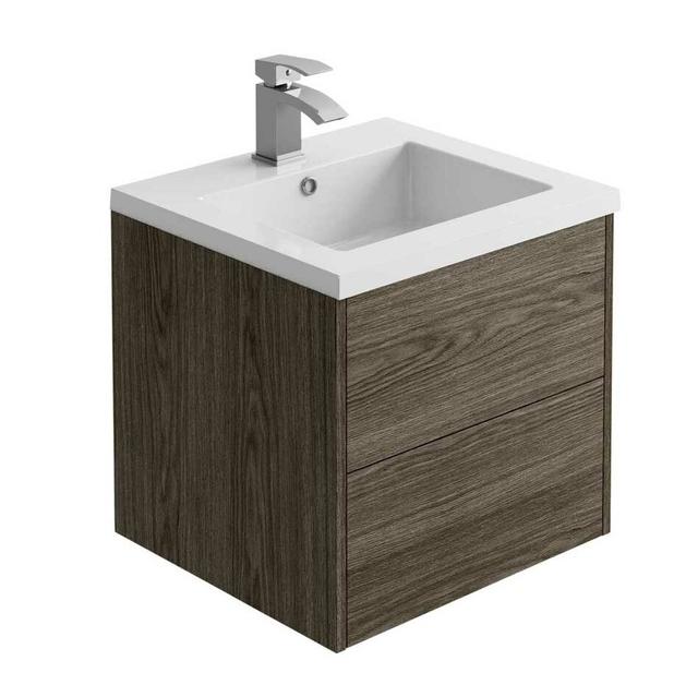 Pilar 500mm Single Bathroom Vanity with Integrated Resin Basin Brayden Studio Base Finish: Grey on Productcaster.