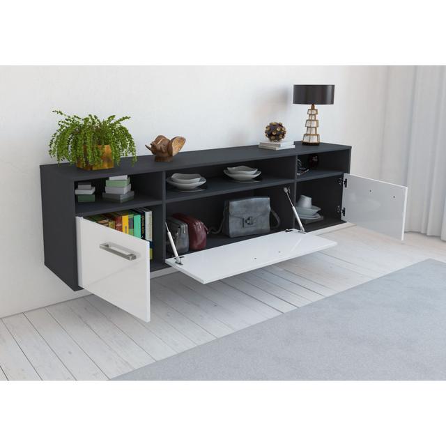 Baylyn TV stand; Color: Red/Anthracite; Flying/Metal handles; Dimensions: 180cm x 49cm x 35cm Brayden Studio Colour: Grey and anthracite on Productcaster.