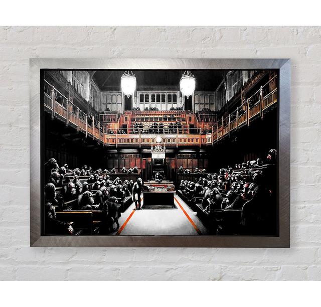 Chimps Houses Of Parliament - Single Picture Frame Art Prints Bright Star Size: 59.7cm H x 84.1cm W x 3.4cm D on Productcaster.