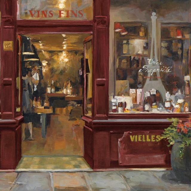 Parisian Wine Shop Crop by Marilyn Hageman - Wrapped Canvas Photograph Marlow Home Co. Size: 91cm H x 91cm W on Productcaster.