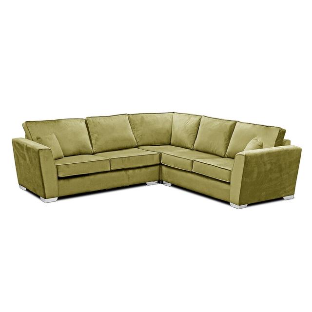 Quade 3 - Piece Velvet Corner Sectional Fairmont Park Upholstery Colour: Olive on Productcaster.