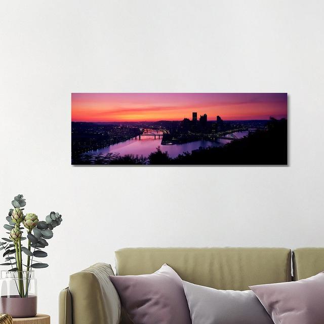 Pittsburgh PA - Wrapped Canvas Panoramic Print Brayden Studio Size: 40.64cm H x 121.92cm W x 1.905cm D on Productcaster.