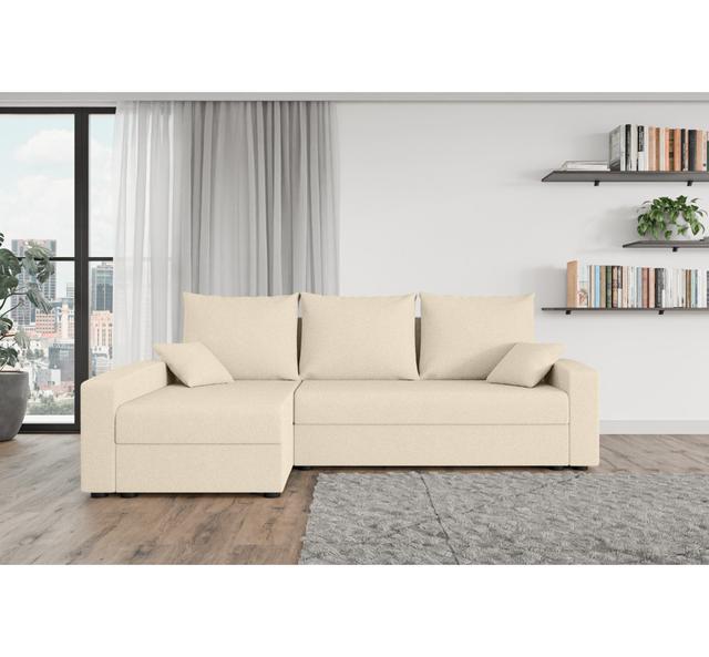 Ecksofa mit Schlaffunktion und Bettkasten 17 Stories Polsterfarbe: Beige - NowOrNever02 on Productcaster.