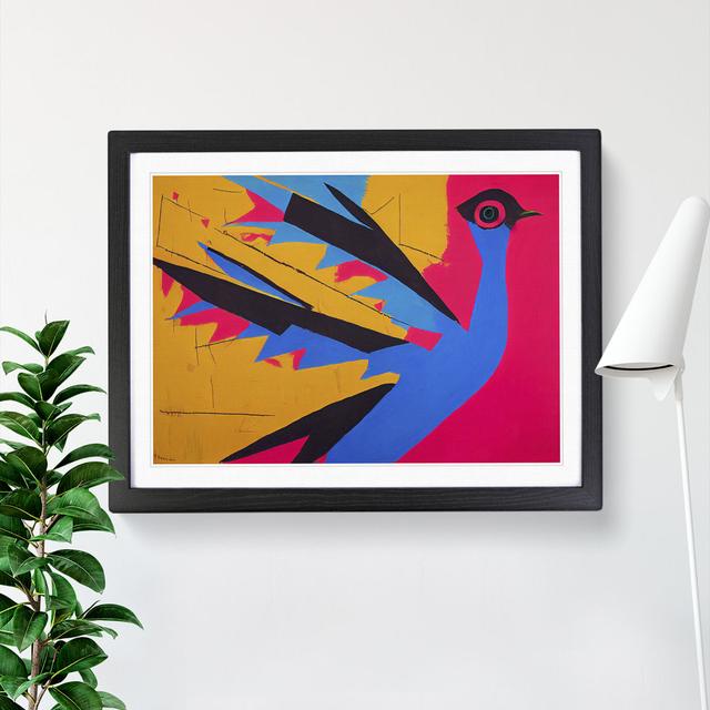 Dove Bird Abstract Vol.6 - Single Picture Frame Print Marlow Home Co. Size: 46cm H x 64cm W x 2cm D, Frame Colour: Black on Productcaster.