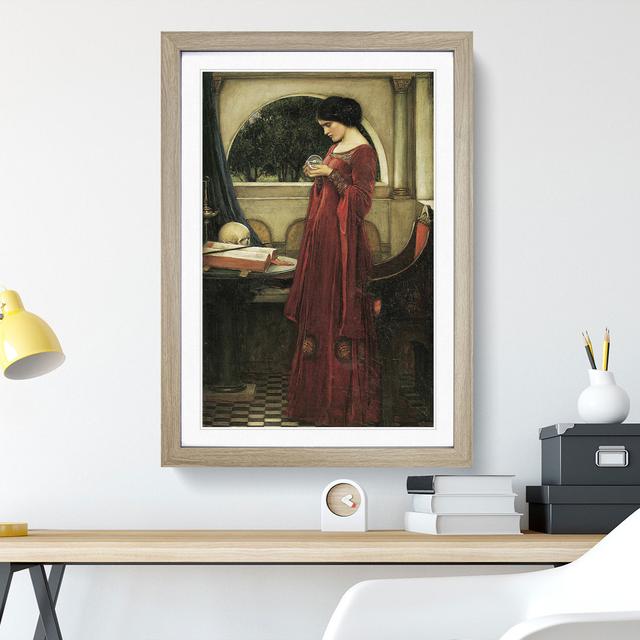 The Crystal Ball by John William Waterhouse - Picture Frame Painting East Urban Home Frame Option: Oak Framed, Size: 48cm H x 36cm W x 2cm D on Productcaster.