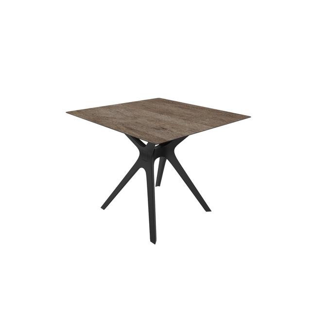 Vela Dining Table Blanke Art Table Top Colour: Brown, Table Base Colour: Black, Size: H74 x L80 x W80cm on Productcaster.