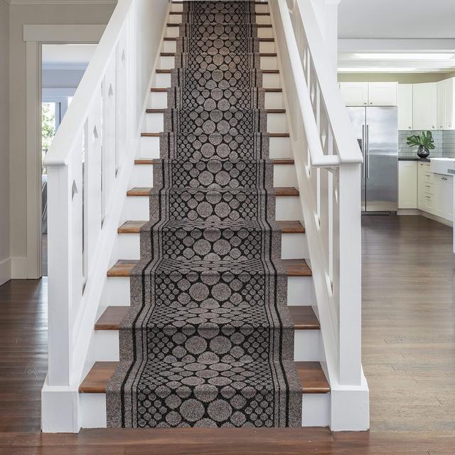 Stair Runner Abel Polka Dots Machine Woven Grey Area Rug Ophelia & Co. Rug Size: Runner 66 x 450cm on Productcaster.