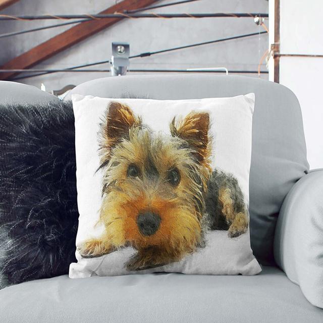 Yorkshire Terrier Dog Cushion with Filling East Urban Home Size: 55 x 55 cm, Backing Colour: White on Productcaster.