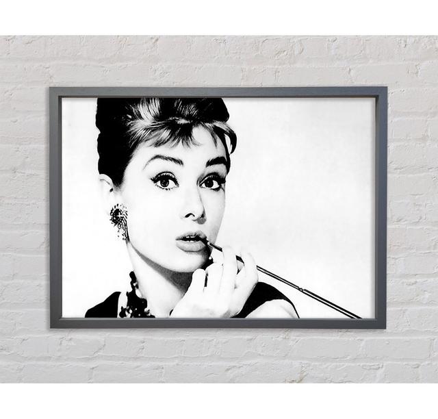 Audrey Hepburn Cigarette 1 - Single Picture Frame Art Prints on Canvas Bright Star Size: 59.7cm H x 84.1cm W x 3.3cm D on Productcaster.