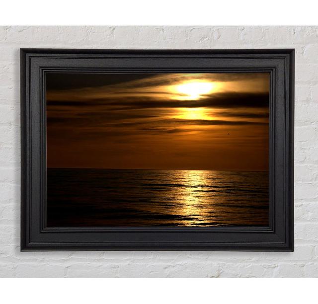 Dark Sunset Beach Framed Print Wall Art Highland Dunes Size: 59.7cm H x 84.1cm W x 8cm D, Format: Black Framed Paper on Productcaster.