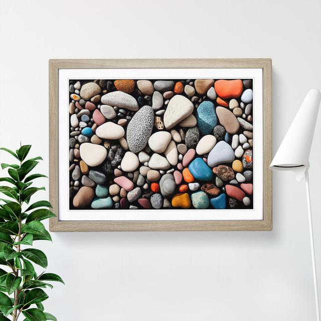 XH1022-6858X Pebbles By The River Vol.1 - Picture Frame Print Ebern Designs Size: 25cm H x 34cm W, Frame Colour: Beige on Productcaster.