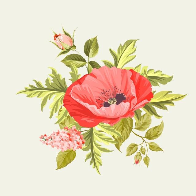 Background With Poppies by Kotkoa - Wrapped Canvas Print Marlow Home Co. Size: 91cm H x 91cm W x 3.8cm D on Productcaster.