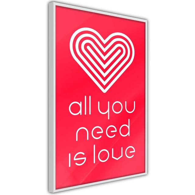 Love Everywhere - Picture Frame Typography Happy Larry Size: 30cm H x 20cm W x 2cm D, Frame Option: Gold Framed on Productcaster.