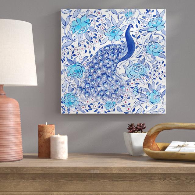 Peacock Garden III by Miranda Thomas - Unframed Painting Print on Canvas Blue Elephant Size: 51cm H x 51cm W on Productcaster.