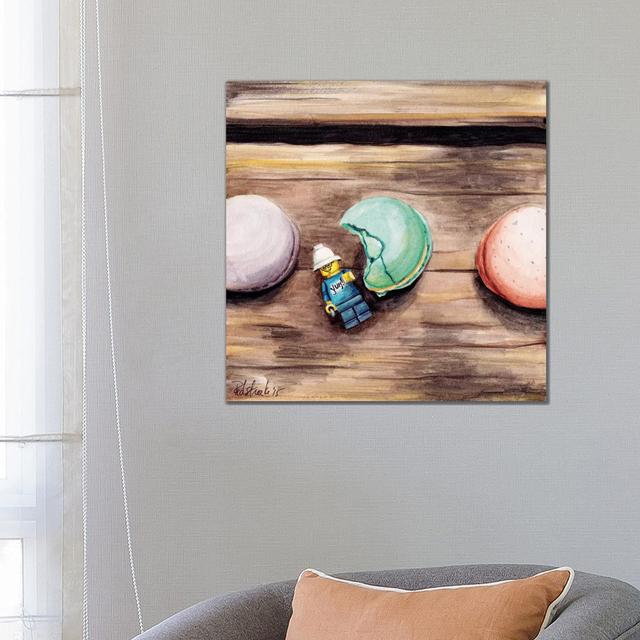 Macaron Yum by Jennifer Redstreake - Wrapped Canvas Painting ClassicLiving Size: 66.04cm H x 66.04cm W x 3.81cm D on Productcaster.