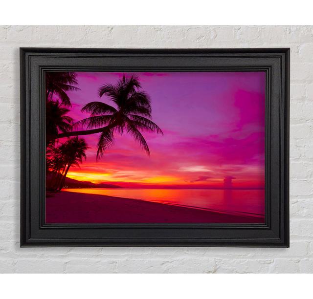 Perfect Pink Sunset Skies Framed Print Highland Dunes Size: 100cm H x 141.4cm W x 8cm D, Format: Galway White Framed Paper on Productcaster.