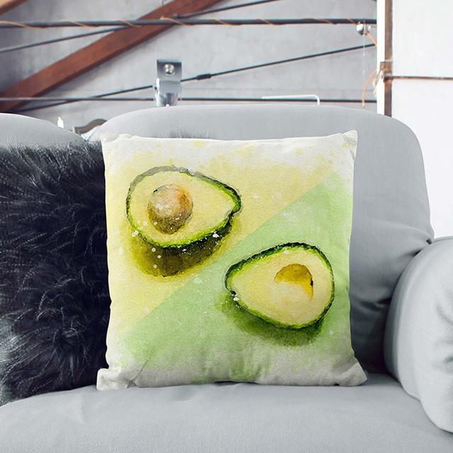 Avocado Split Cushion with Filling East Urban Home Backing Colour: Yellow/Green, Size: 55cm H x 55cm W x 20cm D on Productcaster.