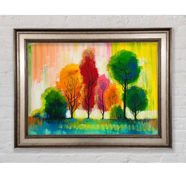 Autumn Vibrant Trees - Single Picture Frame Art Prints Bright Star Size: 84.1cm H x 142.2cm W x 8cm D on Productcaster.