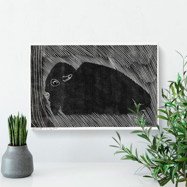 Lying Bison by Samuel De Mesquita - Wrapped Canvas Painting East Urban Home Size: 50cm H x 76cm W x 3cm D on Productcaster.