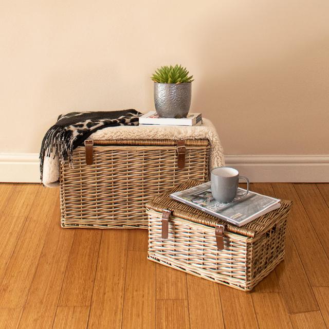 Laundry Hamper And Waste Basket Set with Handles JVL Size: Large (32 cm x 54 cm x 36 cm) on Productcaster.