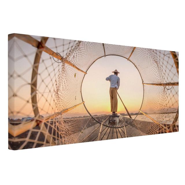 Intha Fisherman in the Morning - Wrapped Canvas Graphic Art Ebern Designs on Productcaster.