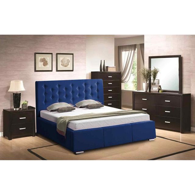 Pinia Bed Super King Plush Velvet Pink Envisage Trade Size: Kingsize (5'), Colour: Blue on Productcaster.