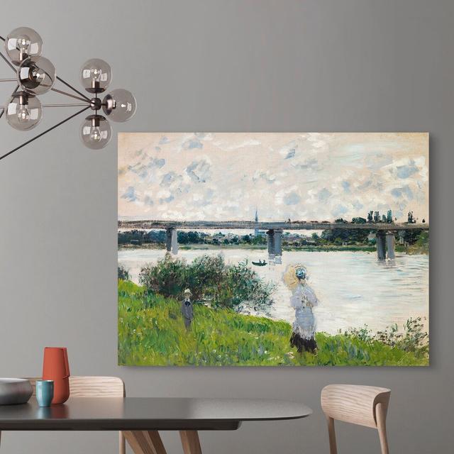 Leinwandbild The Promenade with the Railroad Bridge, Argenteuil von Claude Monet Rosalind Wheeler Größe: 50 cm H x 70 cm B x 4 cm T on Productcaster.