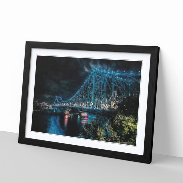 Story Bridge in Brisbane Australia - Picture Frame Graphic Art East Urban Home Format: Black Framed, Size: 33cm H x 45cm W x 2cm D on Productcaster.