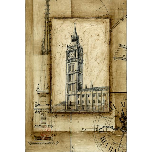 Passport To Big Ben - Wrapped Canvas Print Rosalind Wheeler Size: 76cm H x 51cm W x 3.8cm D on Productcaster.