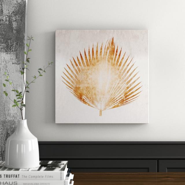 Palm Leaf - Wrapped Canvas Graphic Art Print East Urban Home Size: 40.64cm H x 40.64cm W x 4cm D on Productcaster.