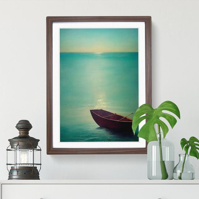 Vacant Boat - Picture Frame Painting Alpen Home Size: 64cm H x 46cm W x 2cm D, Frame Colour: Walnut on Productcaster.