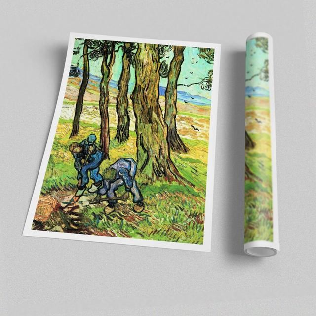 'Two Men in Digging out a Tree Stump' by Vincent Van Gogh - Unframed Graphic Art Print on Paper East Urban Home Size: 100 cm H x 141.4 cm W on Productcaster.