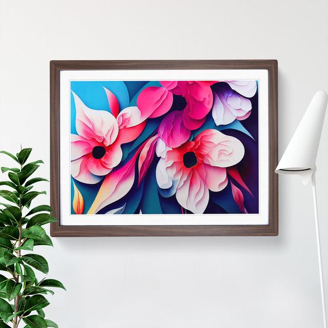 An Astounding Modern Flowers - Picture Frame Graphic Art Marlow Home Co. Frame Option: Walnut, Size: 25cm H x 34cm W x 2cm D on Productcaster.