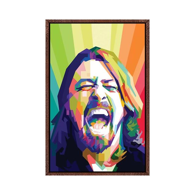 Leinwandbild Dave Grohl I von Dayat Banggai Ebern Designs Format: Classic Brown Wood Framed, Größe: 101,06 cm H x 66,04 cm B x 3,81 cm T on Productcaster.