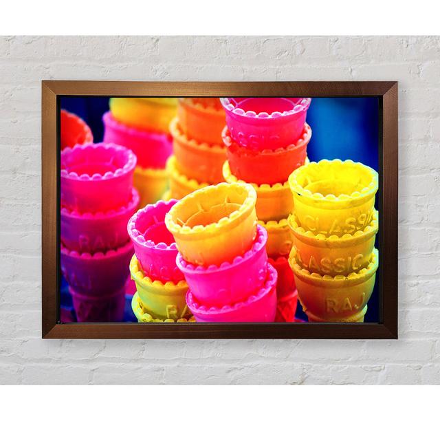 Ice Cream Cones - Single Picture Frame Art Prints Bright Star Size: 84.1cm H x 118.9cm W x 3.4cm D on Productcaster.