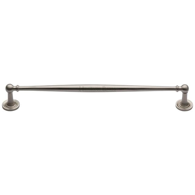 Colonial Cabinet Pull Bar Handle Heritage Brass Finish: Satin Nickel, Size: 25.4cm H x 2.5cm W x 28cm D on Productcaster.