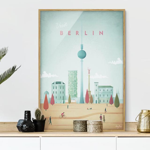 Picture With Frame - Travel Poster - Berlin - Portrait 4:3 - A Maturi Frame Option: Brown Framed, Size: 40cm H x 30cm W x 2cm D on Productcaster.