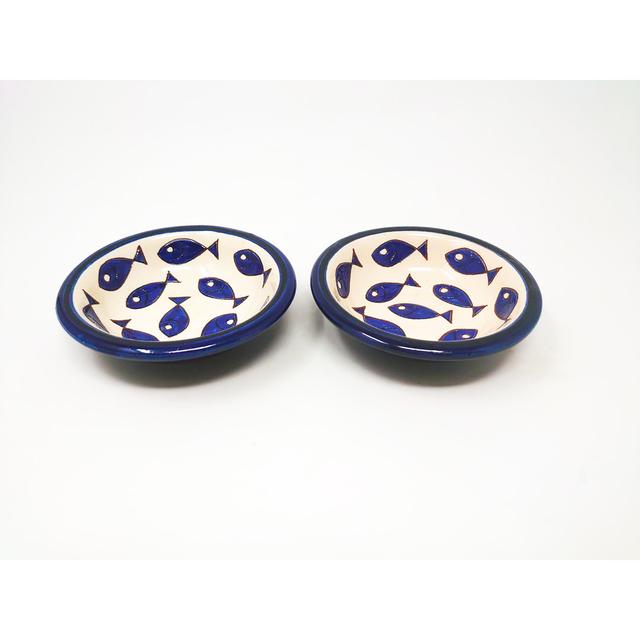 Blue & White Fish - Tapas Bowl 12cm - Mixed - Set Of 2 (Set of 2) House of Hampton Colour: White on Productcaster.