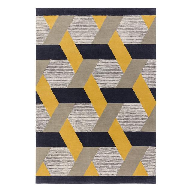 Deutsch Handwoven Gold/Grey Rug Ebern Designs Rug Size: Rectangle 120 x 170cm on Productcaster.