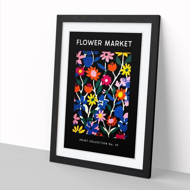 Flower Market Exhibition Black No.19 Happy Larry Size: 46cm H x 34cm W x 2cm D on Productcaster.